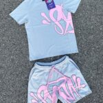Synaworld T-Shirt and Shorts Set - Grey/Pink