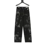 Balenciaga Painted Broken Black Jeans