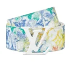 Floral Monogram Leather Belt