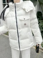 Moncler-White Logo Jacket - Imagen 7