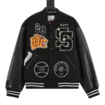 supreme-Tiger Black Varsity Jacket